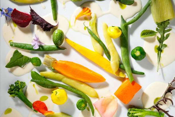 assiette de légumes du jardin au vieux couvent